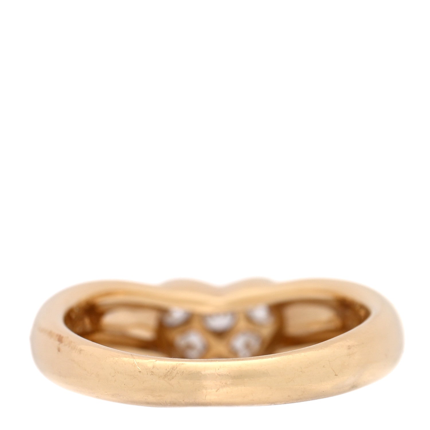Tiffany 18K Yellow Gold Diamond Heart Band Ring 49 5 3 of 4