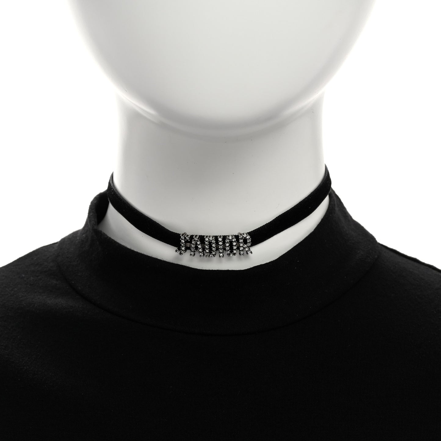Velvet Crystal J’Adior Choker Necklace Black