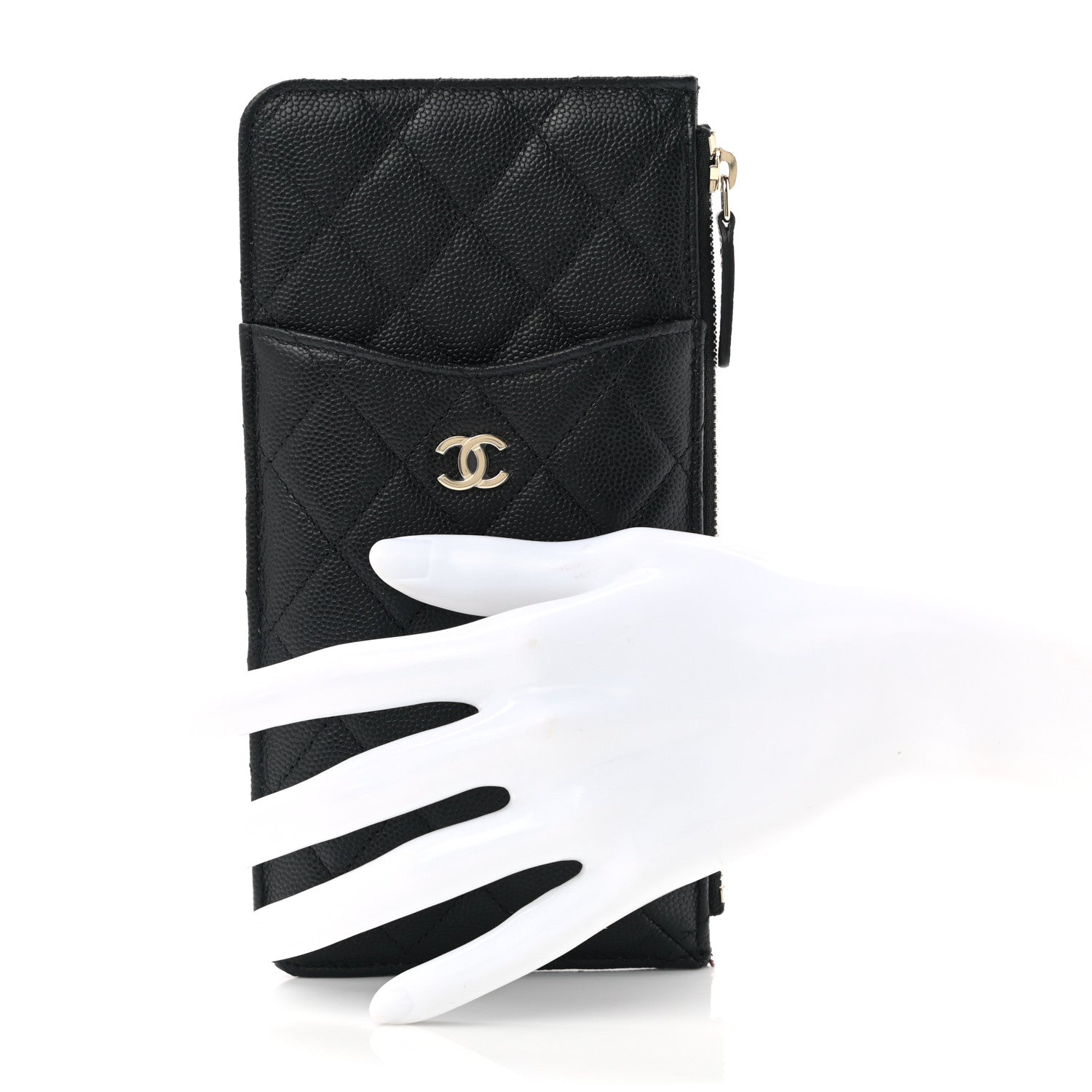 Chanel Caviar Quilted Classic Flat Wallet Pouch Black 2 of 7