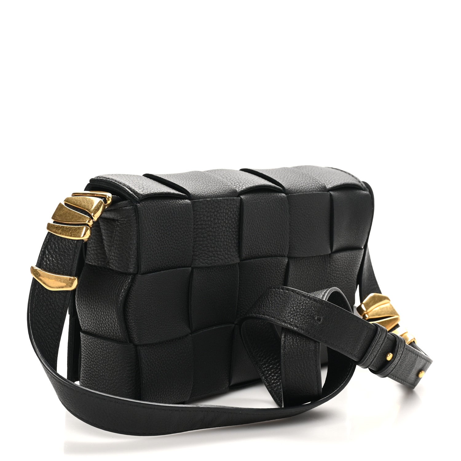 Bottega Veneta Grained Calfskin Maxi Intrecciato Cassette Crossbody Bag Black 3 of 9