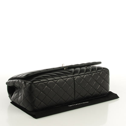 Chanel Lambskin Chevron Quilted Large Surpique Flap Black 4 of 8