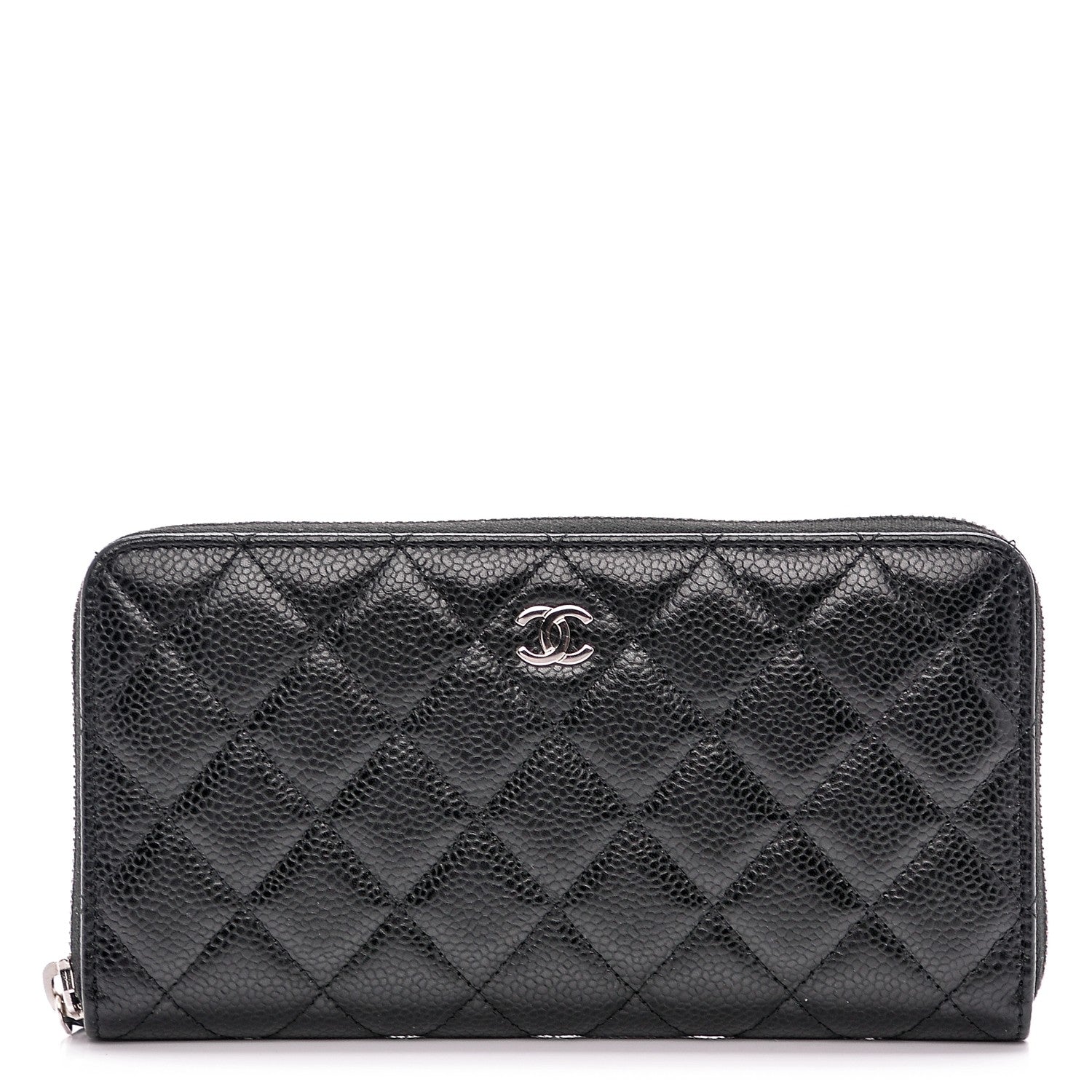 Chanel Caviar Quilted Large Gusset Zip Around Wallet Black 1 of 8