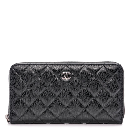 Chanel Caviar Quilted Large Gusset Zip Around Wallet Black 1 of 8