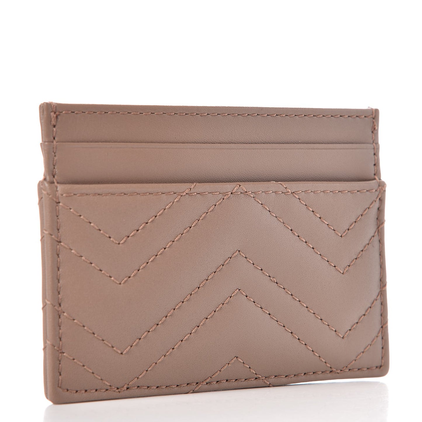 Calfskin Matelasse GG Marmont Card Holder Porcelain Rose