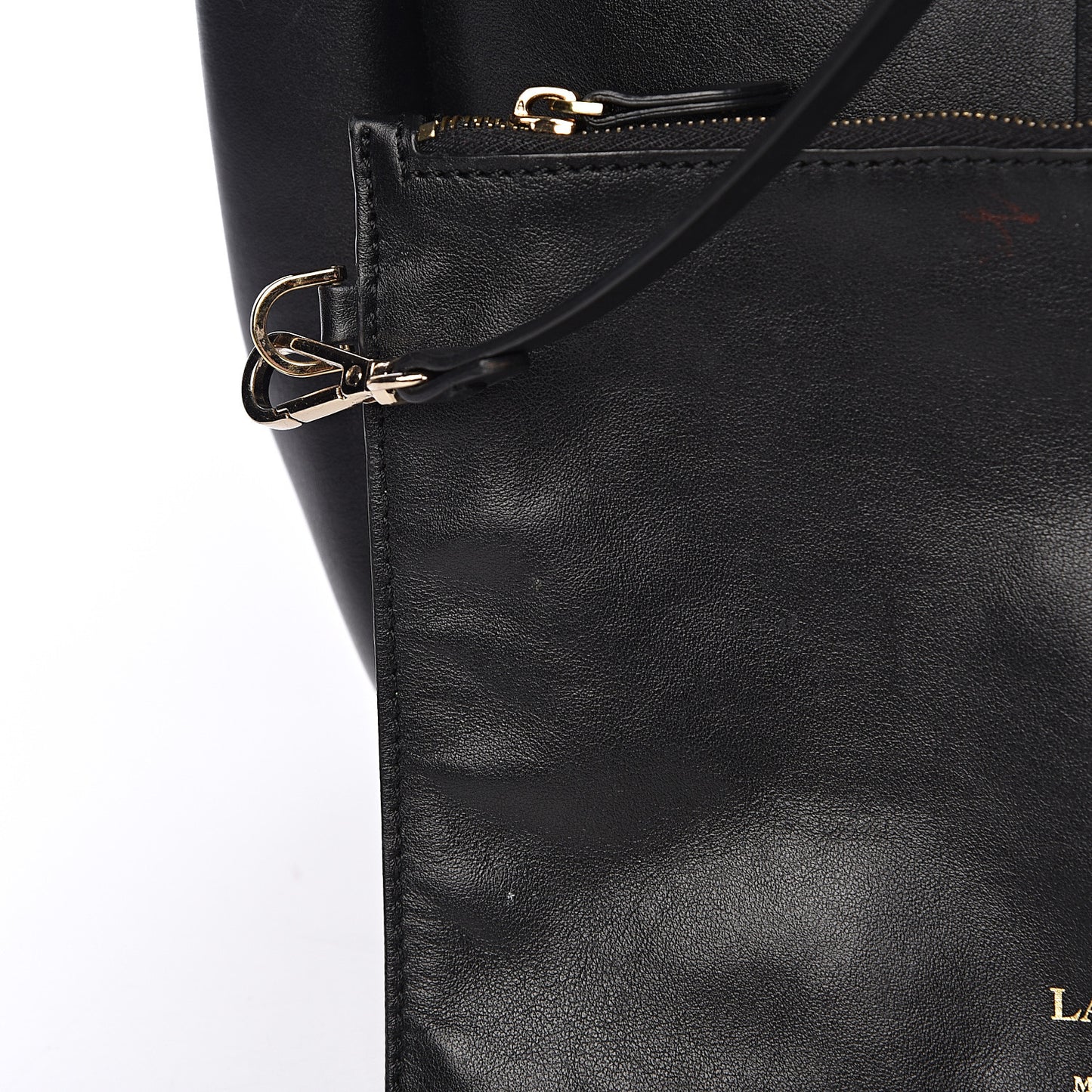 Smooth Calfskin Small Fringe Shopper Tote Black