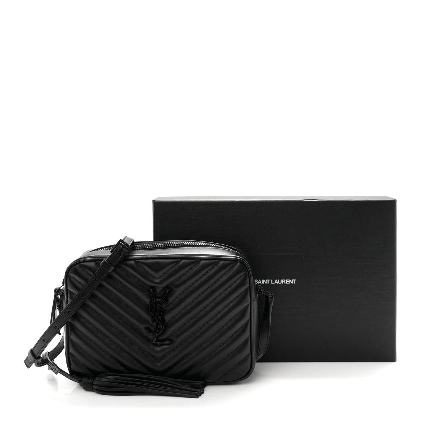 Calfskin Matelasse Monogram Monochrome Lou Camera Bag Black