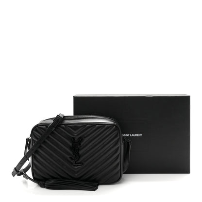 Saint Laurent Calfskin Matelasse Monogram Monochrome Lou Camera Bag Black 11 of 11