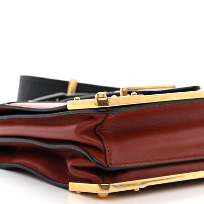 Prada City Calfskin Saffiano Cahier Bag Cotto Black 8 of 12