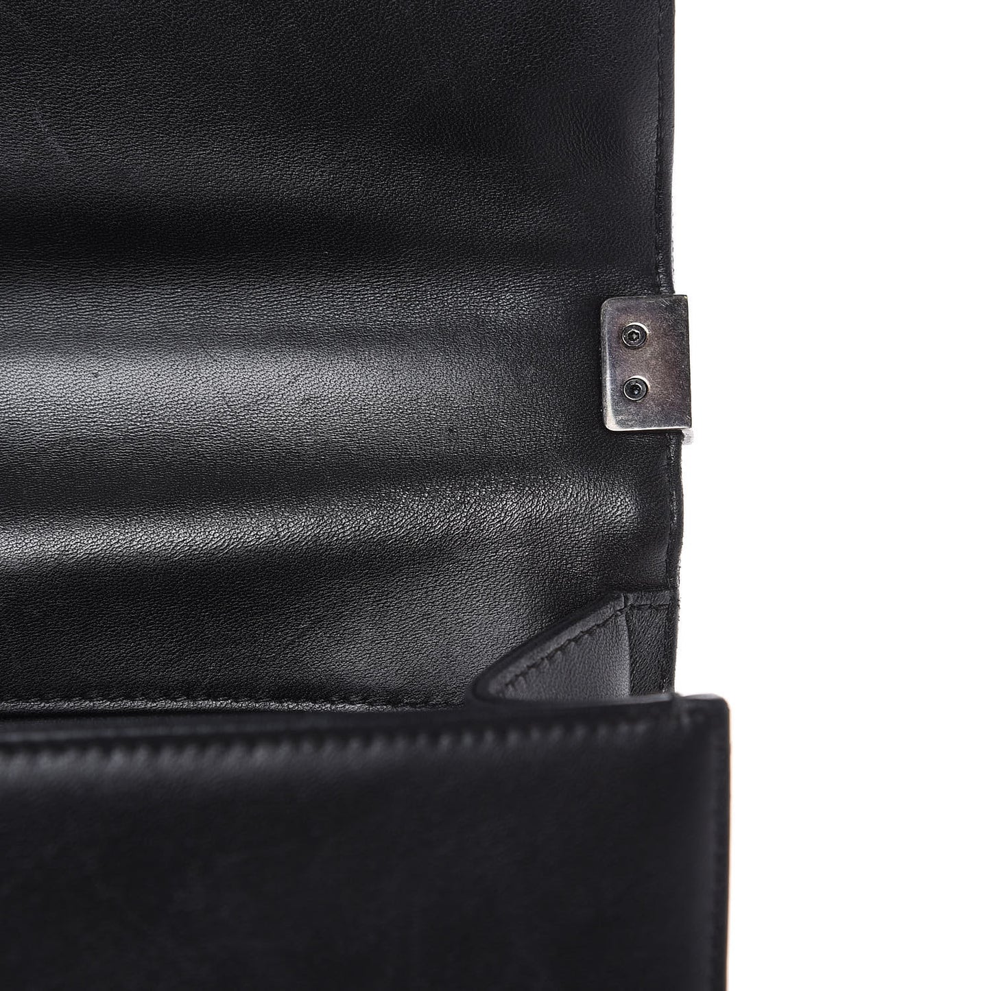 Lambskin Quilted Large Boy Flap Black