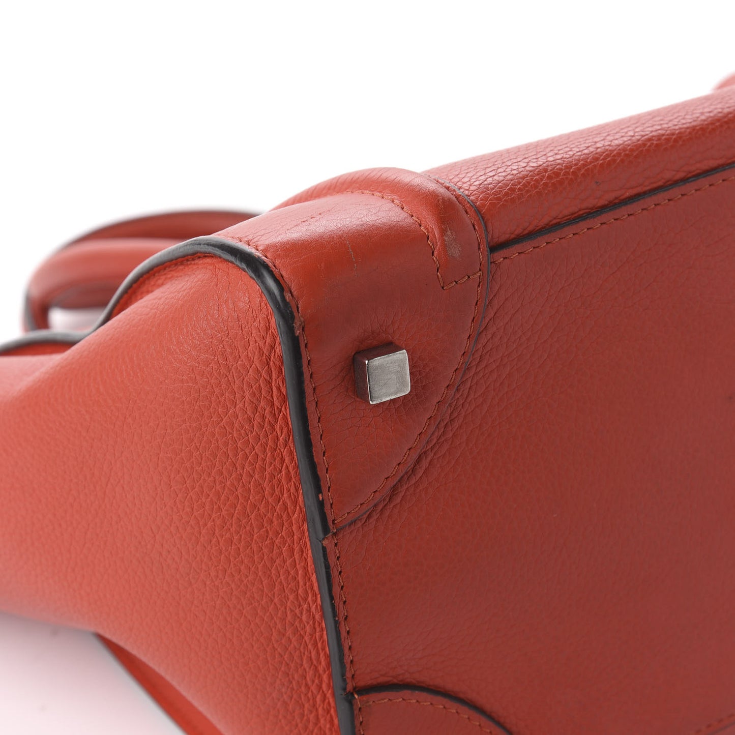 Drummed Calfskin Mini Luggage Coquelicot