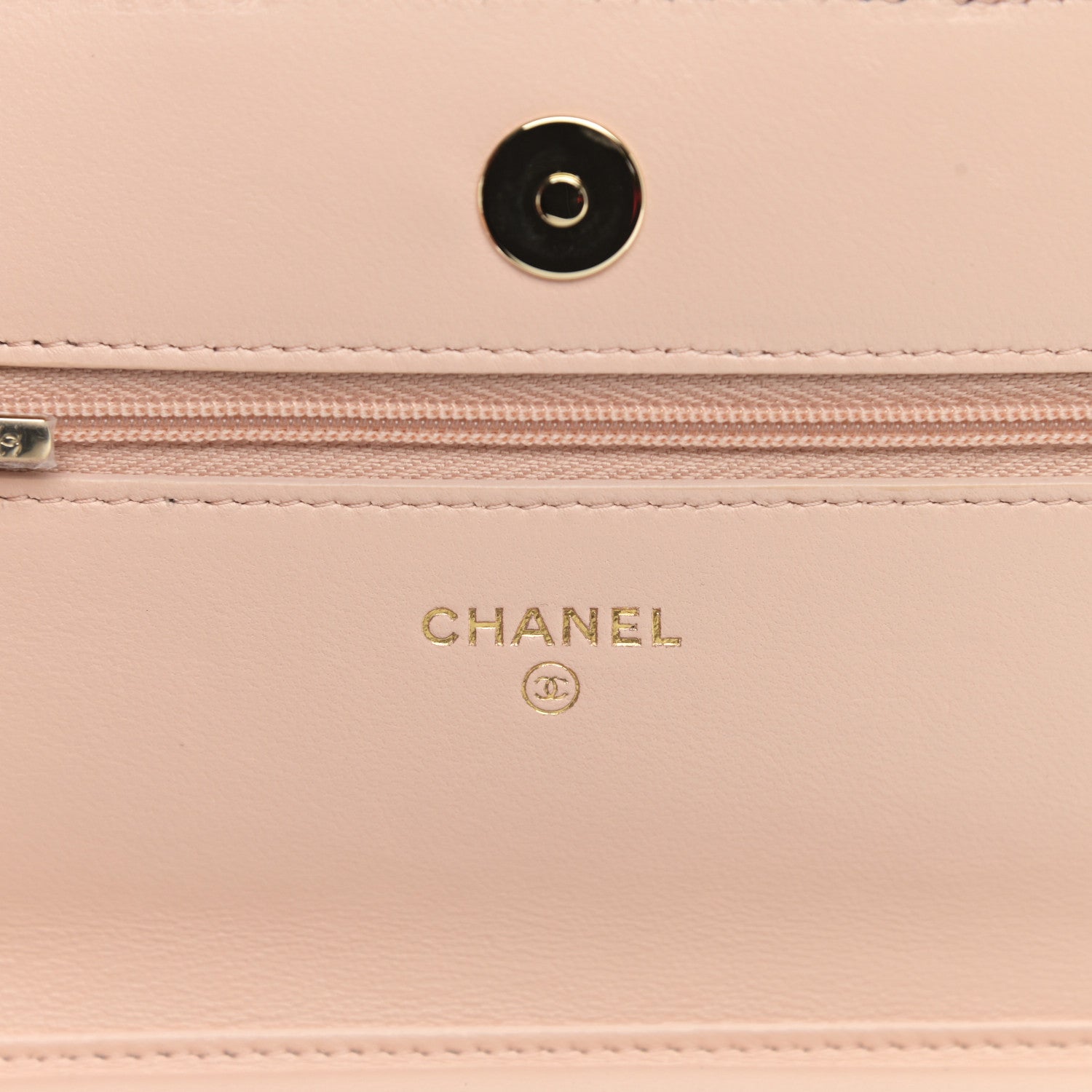 Chanel Lambskin Quilted Wallet On Chain WOC Beige Black 6 of 13