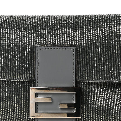 Fendi Sequin Beaded Baguette Grey 8 of 10