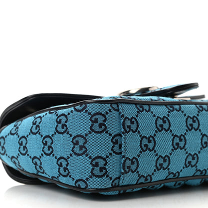Gucci Monogram Multicolor Matelasse Diagonal Small GG Marmont Shoulder Bag Light Blue 9 of 10