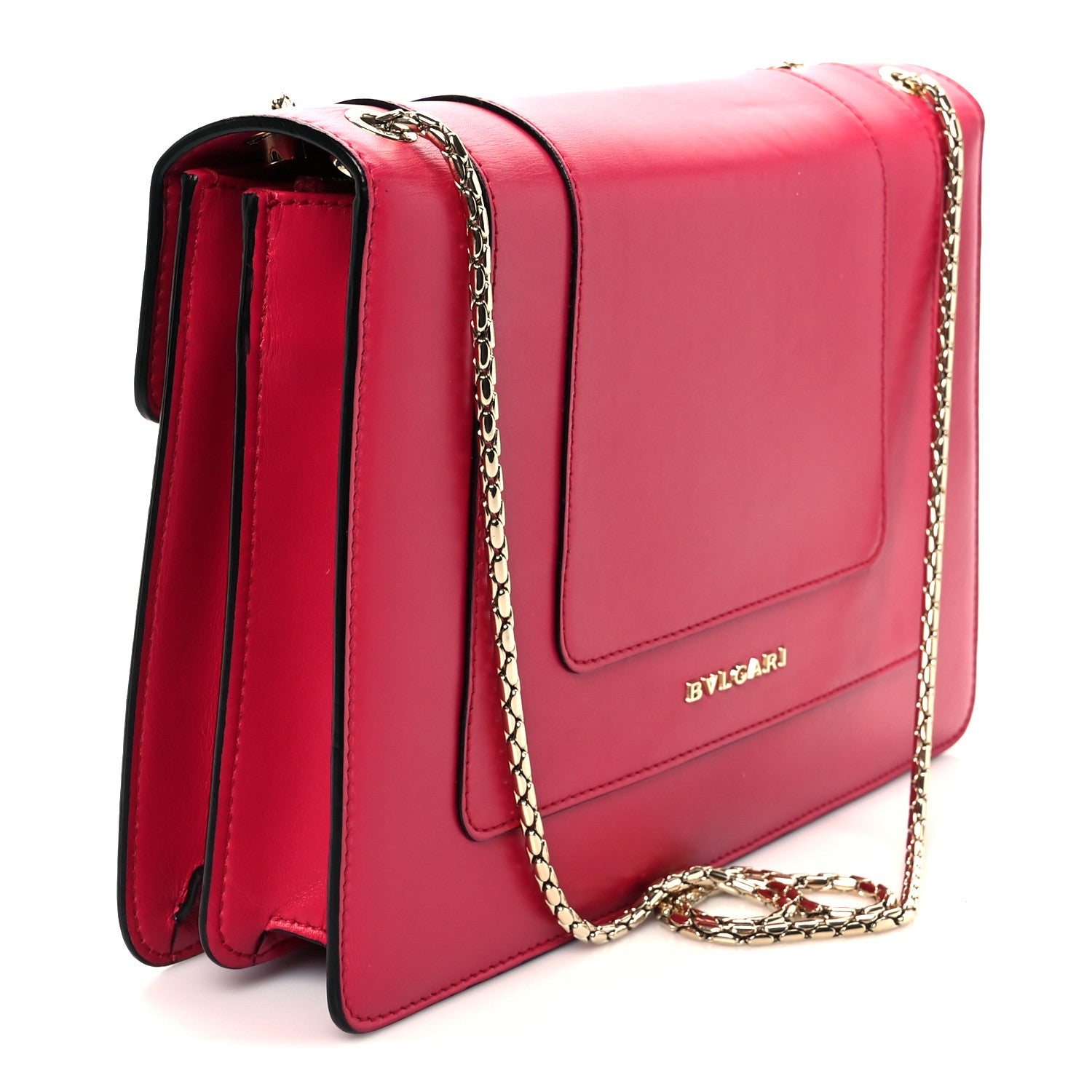 Bulgari Calfskin Serpenti Forever Shoulder Bag Pink 4 of 12