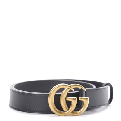 Gucci Calfskin Double G 30mm Belt 80 32 Black 1 of 5