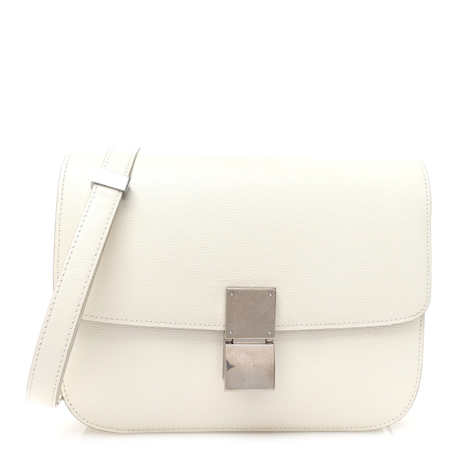 Celine Liege Calfskin Medium Classic Box Flap Bag White 1 of 11