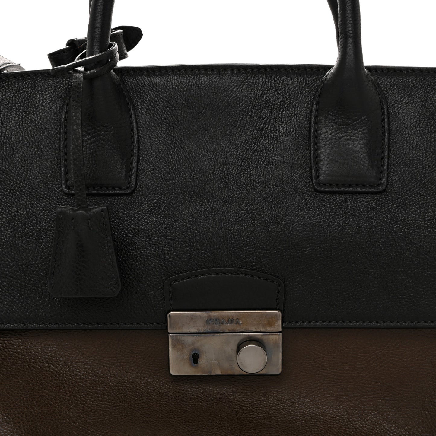Glace Calfskin Sound Tote Bag Militare Black