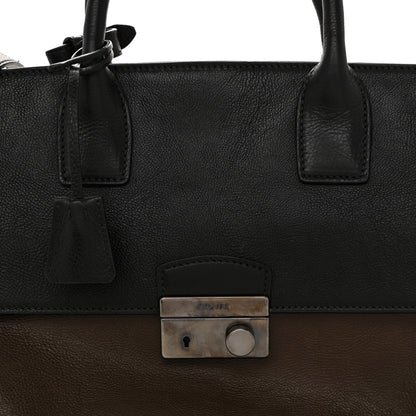 Prada Glace Calfskin Sound Tote Bag Militare Black 8 of 15