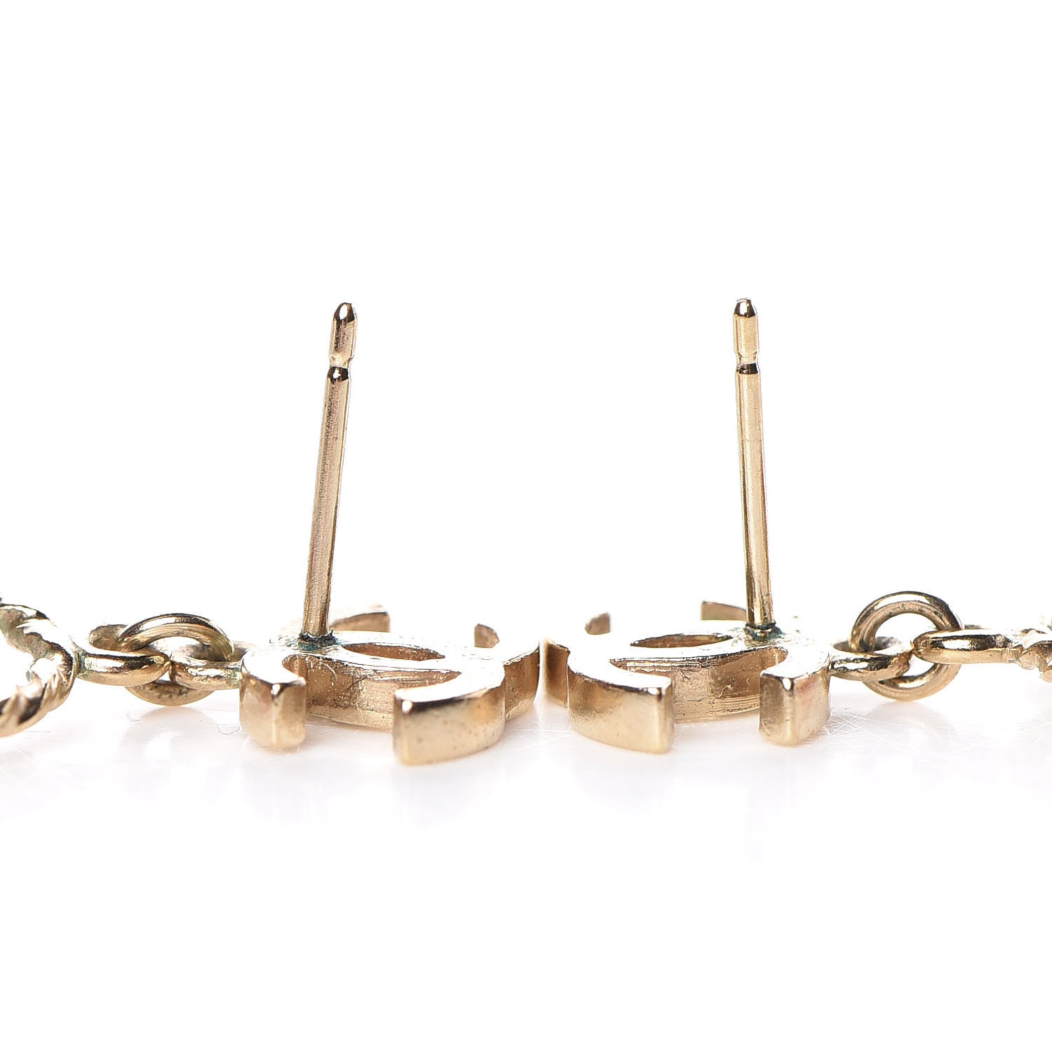 Chanel Enamel CC Heart Drop Earrings Red Gold 3 of 5