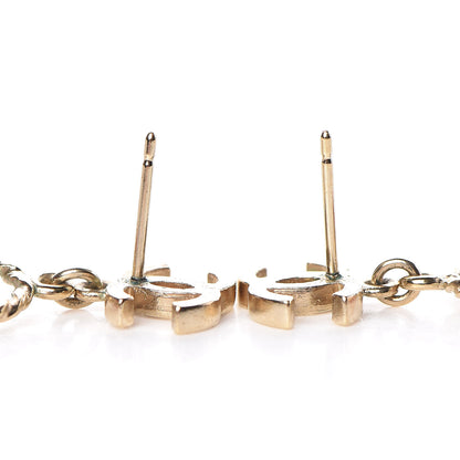 Chanel Enamel CC Heart Drop Earrings Red Gold 3 of 5