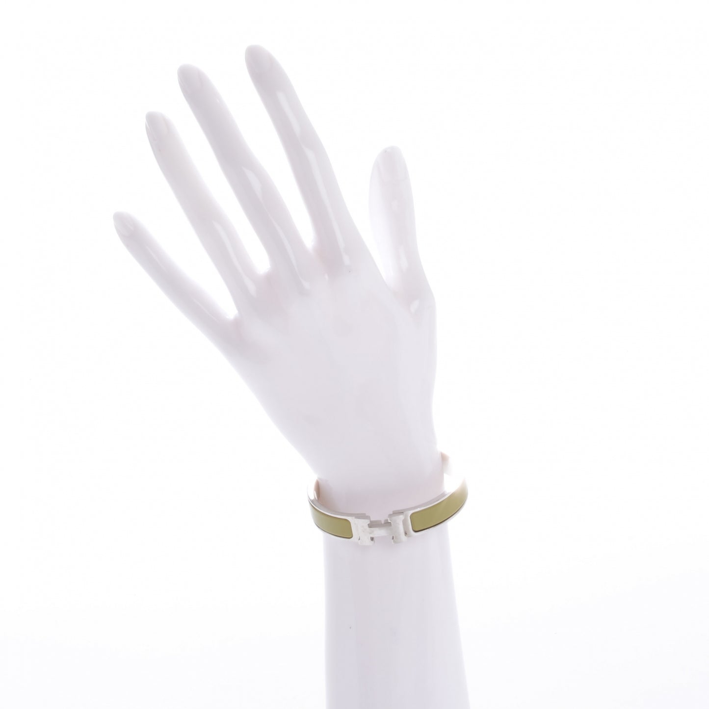 Narrow Enamel Clic Clac H Bracelet PM Olive