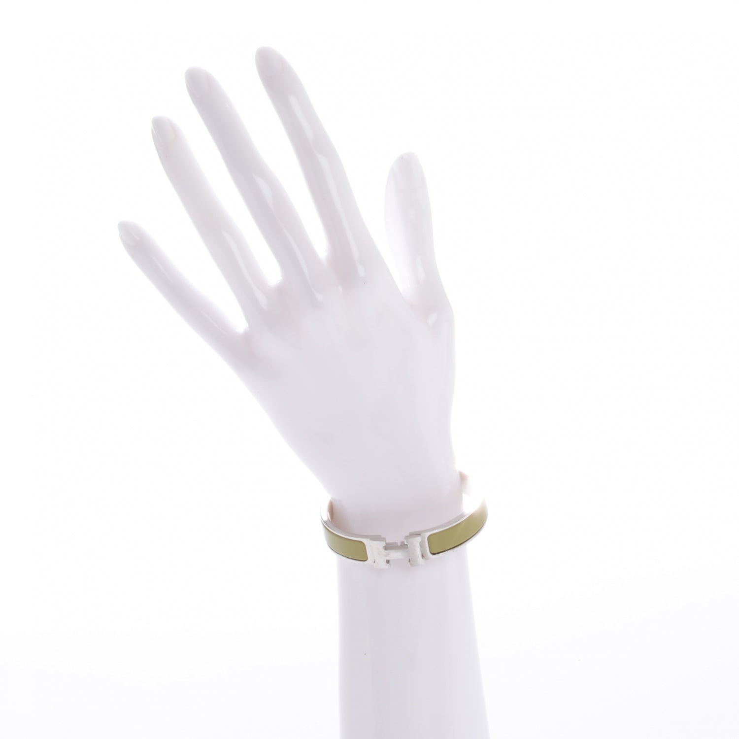 Hermes Narrow Enamel Clic Clac H Bracelet PM Olive 2 of 6