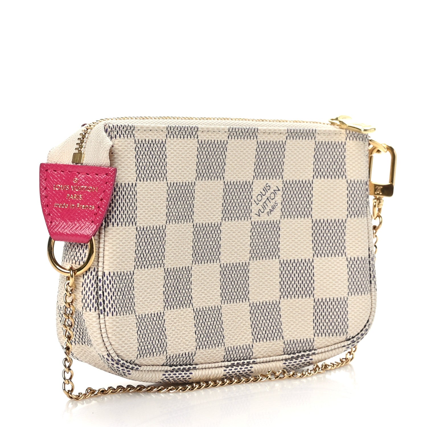 Louis Vuitton Damier Azur 2021 Christmas Animation Hollywood Mini Pochette Accessories Fuchsia 3 of 9