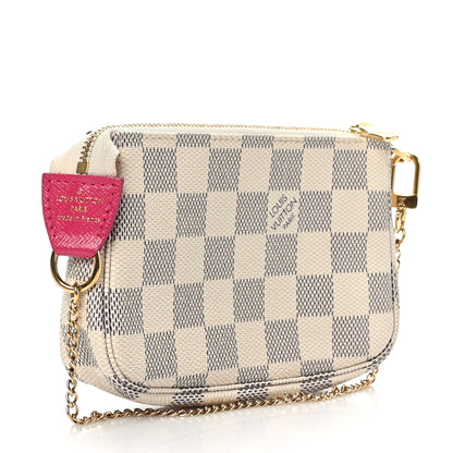 Louis Vuitton Damier Azur 2021 Christmas Animation Hollywood Mini Pochette Accessories Fuchsia 3 of 9