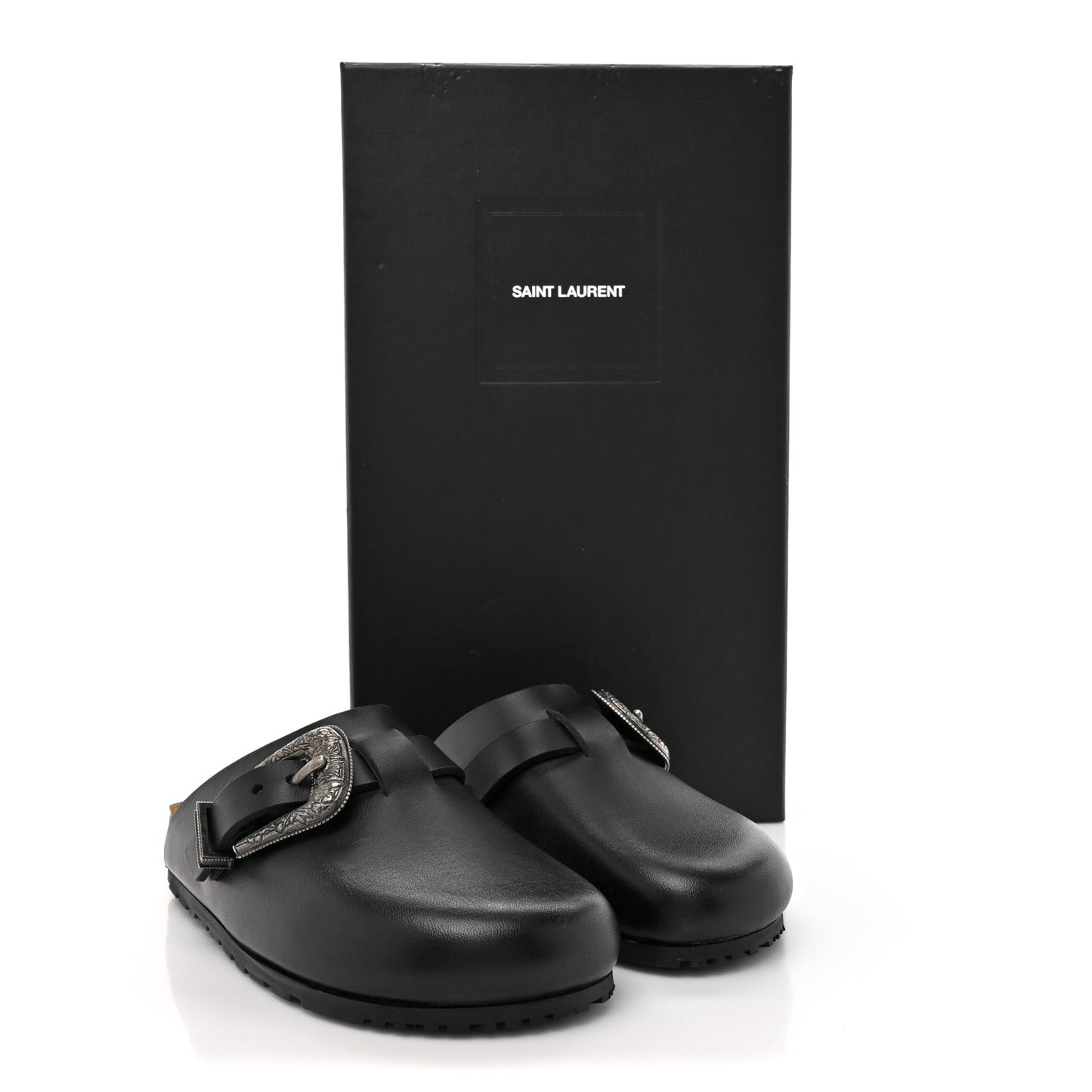 Calfskin Buckle Jimmy Clog 36.5 Black