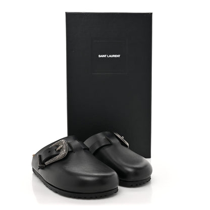 Saint Laurent Calfskin Buckle Jimmy Clog 36.5 Black 10 of 10