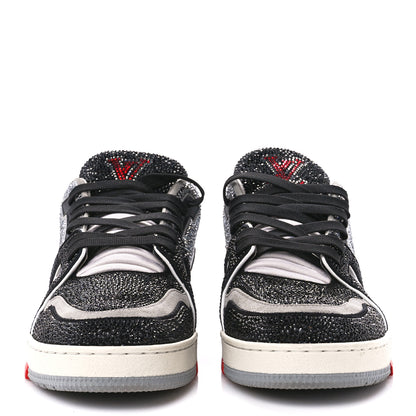 Louis Vuitton Crystal Mens LV Trainer Sneakers 9 Black Grey 2 of 9