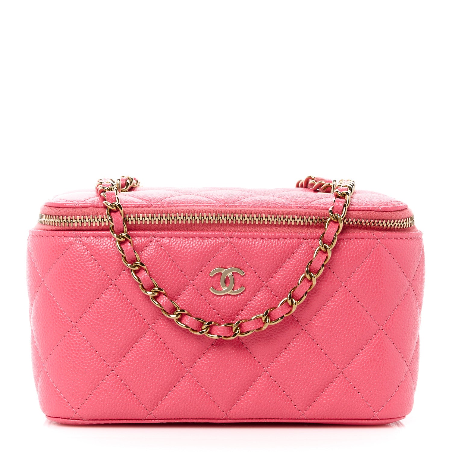 Chanel Caviar Quilted Small Vanity Case With Chain Pink 1 of 11