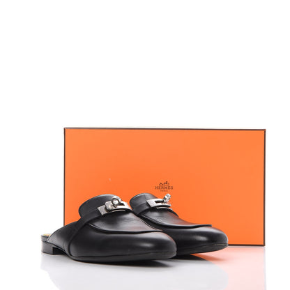 Hermes Goatskin Oz Mules 37 Black 15 of 15