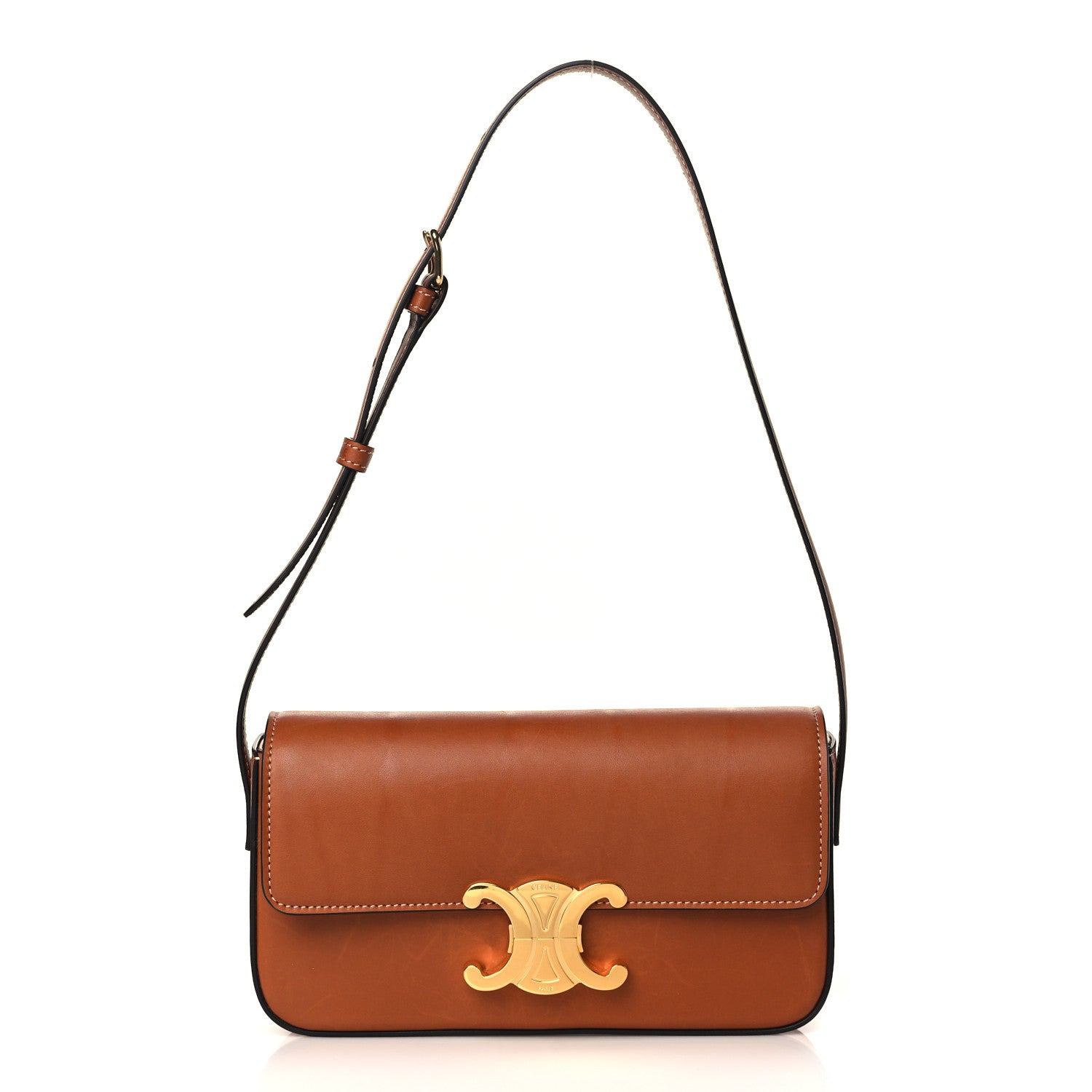 Celine Natural Calfskin Triomphe Shoulder Bag Tan 1 of 10