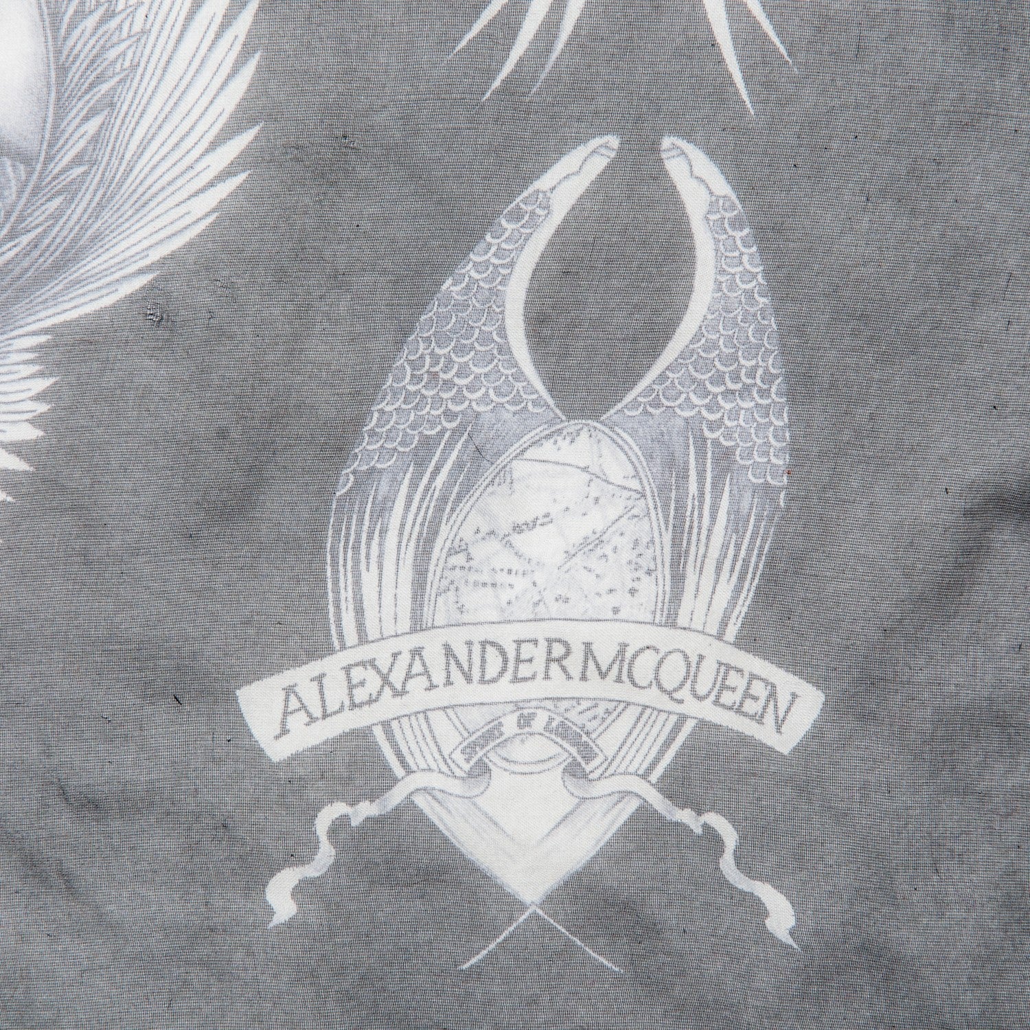 Alexander McQueen Silk Chiffon Cameo Skull Scarf Black Ivory 4 of 7