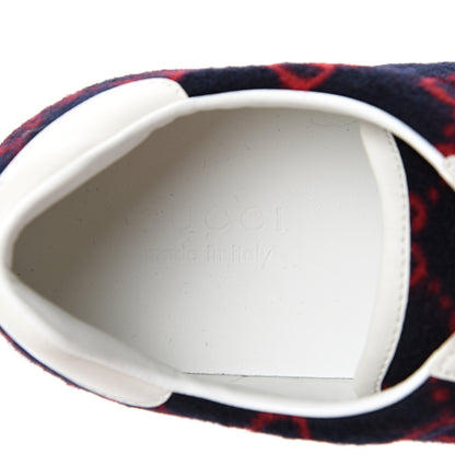 Gucci Covered Wool Big GG Monogram Mens Sneakers 10 Blue Red Mystic White 7 of 8