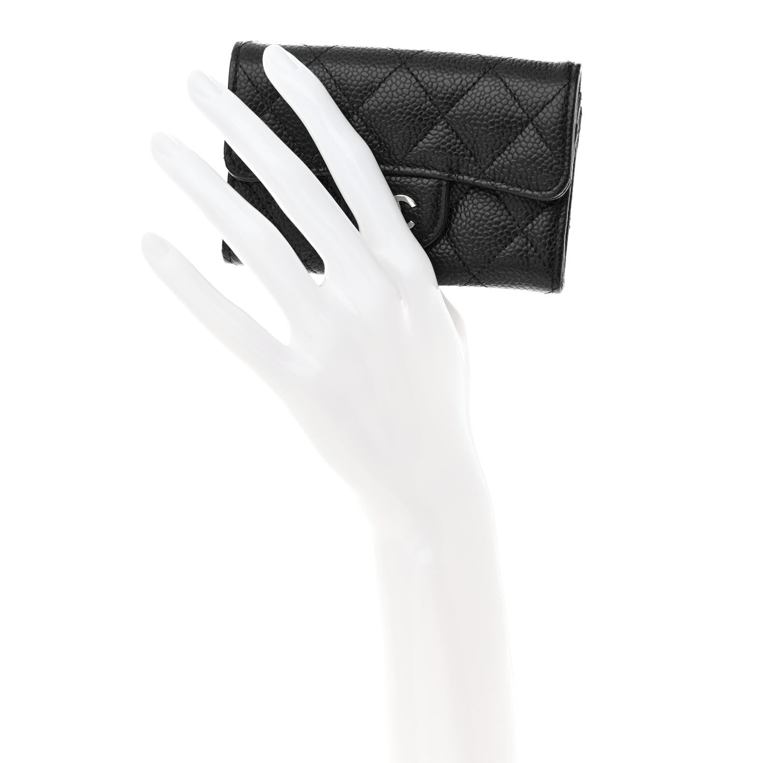 Chanel Caviar Quilted Flap Card Holder Wallet Black 2 of 9