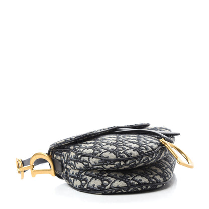 Christian Dior Oblique Saddle Bag Blue 4 of 10