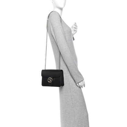 Gucci Dollar Calfskin Small Interlocking G Shoulder Bag Black 2 of 10