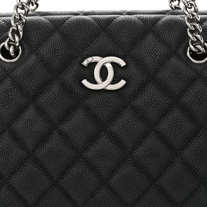 Chanel Iridescent Caviar Quilted Lady Pearly Tote Black 8 of 10