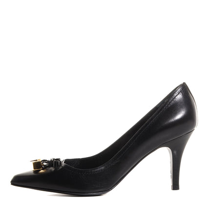 Louis Vuitton LOUIS VUITTON Leather Pointed Toe Cube Pumps 36 Black 1 of 8