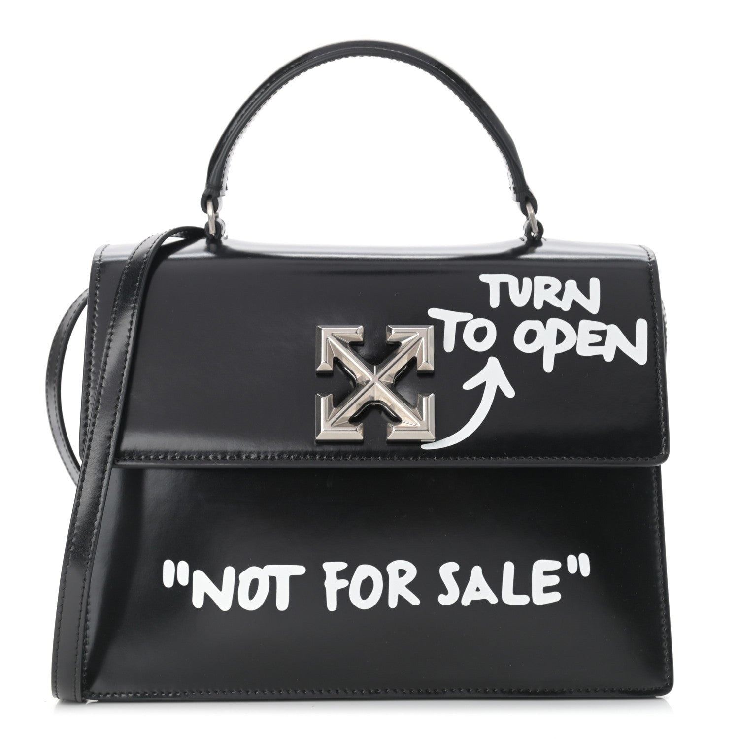 Off-White Calfskin Jitney 2.8 Not For Sale Shoulder Bag Black 1 of 11