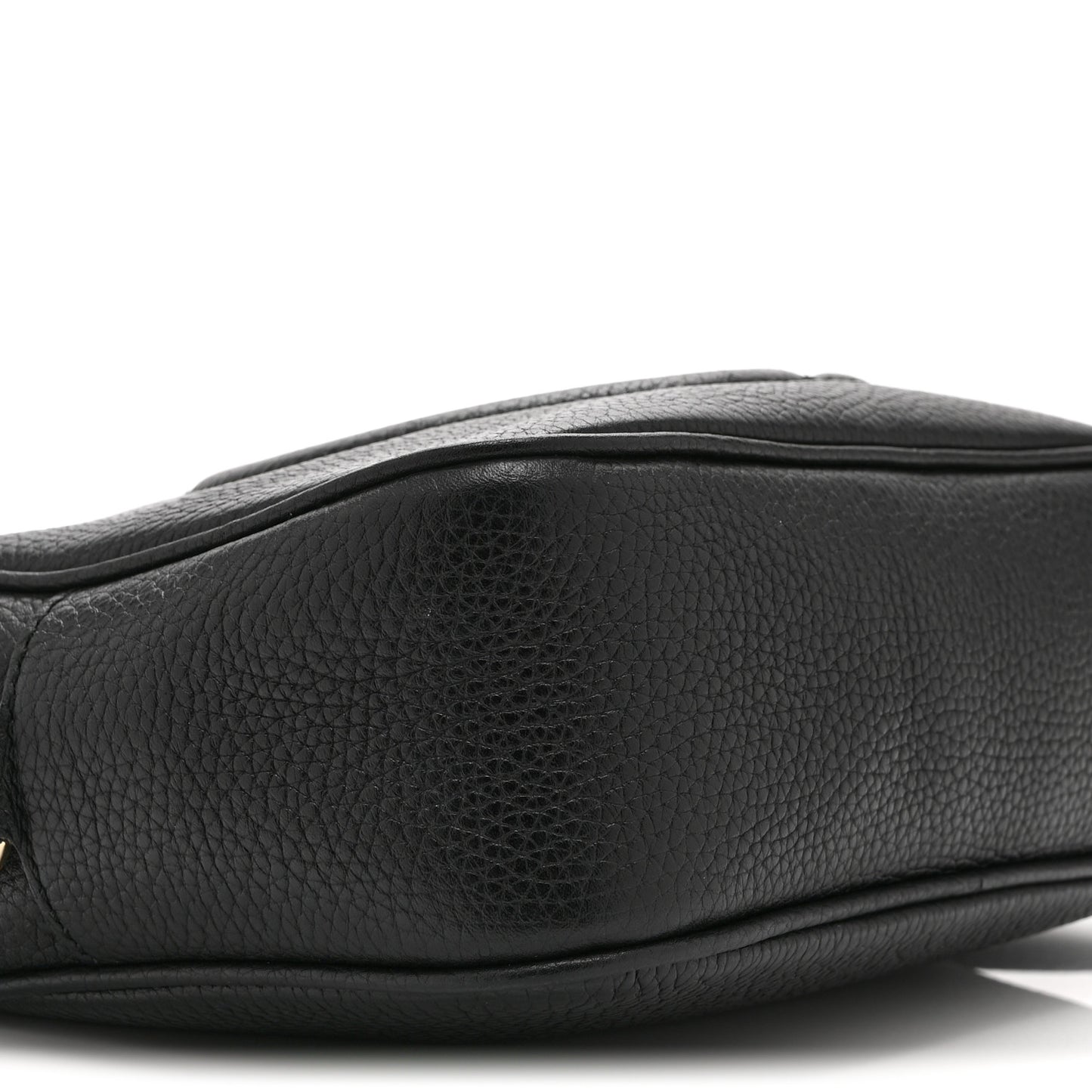 Pebbled Calfskin Small Soho Disco Bag Black