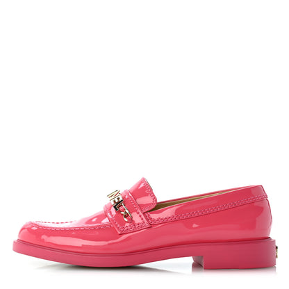 Chanel Patent Calfskin Logo Loafers 39.5 Pink 1 of 9
