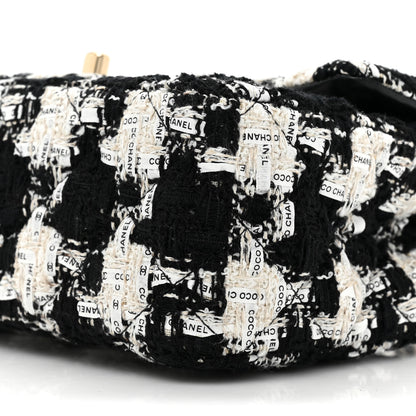 Chanel Tweed Quilted Mini Rectangular Flap Black Ecru White 8 of 10