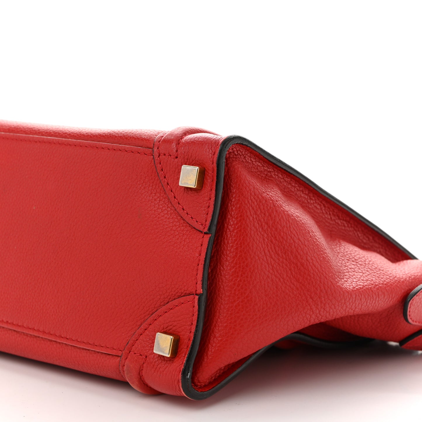 Drummed Calfskin Micro Luggage Red