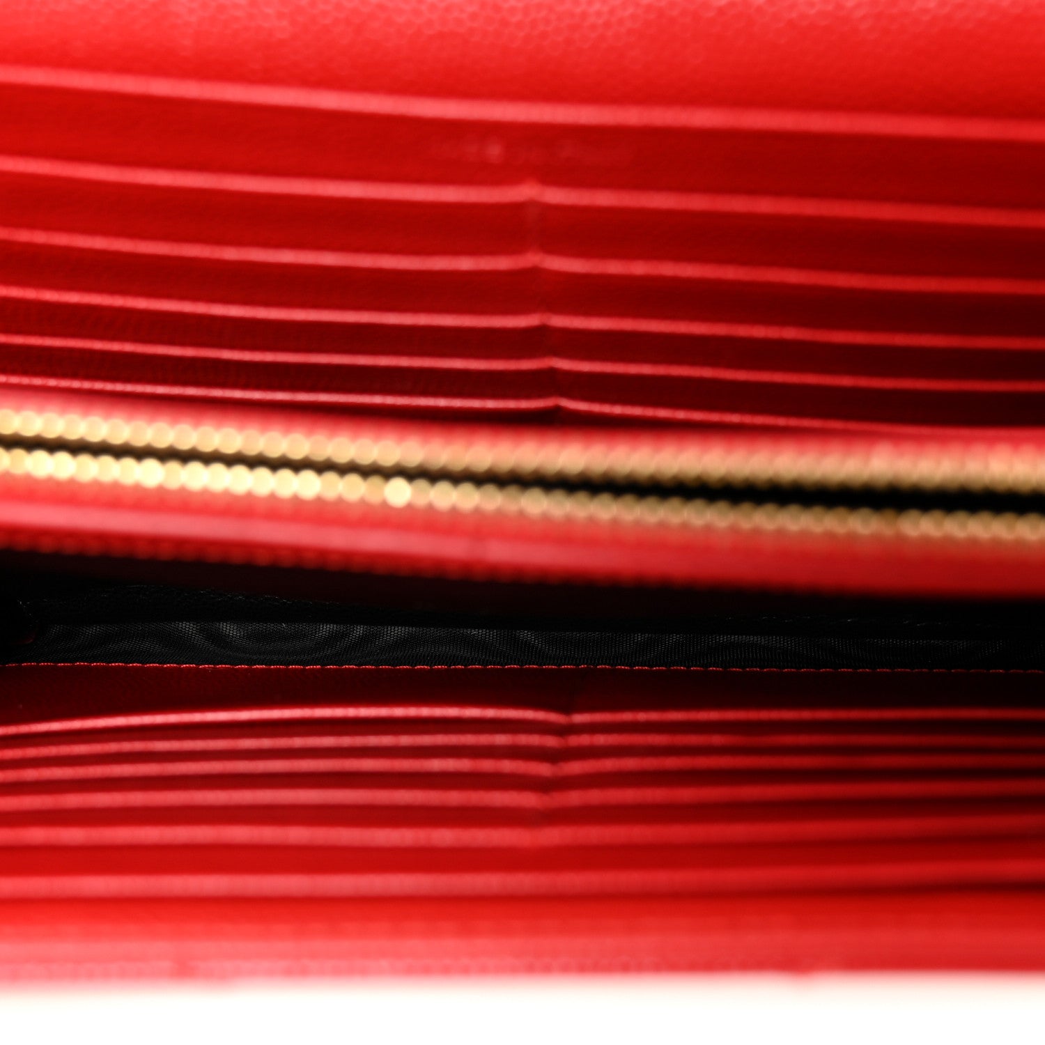 Saint Laurent Grain De Poudre Matelasse Chevron Monogram Chain Wallet New Red 5 of 9