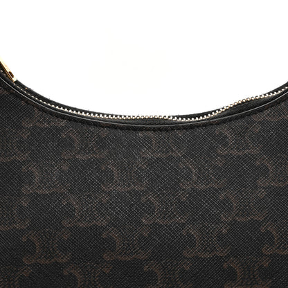 Celine Triomphe Canvas Calfskin Ava Shoulder Bag Tan 7 of 10