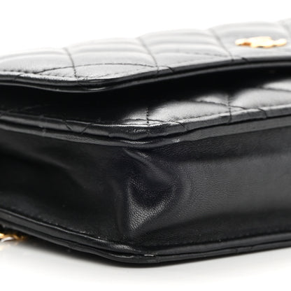 Chanel Lambskin Quilted Wallet On Chain WOC Black 10 of 17