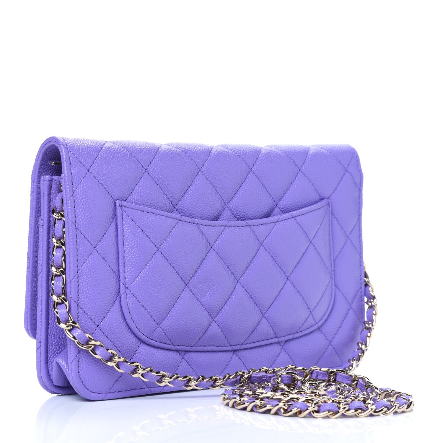 Chanel Caviar Quilted Wallet On Chain WOC Purple 3 of 12